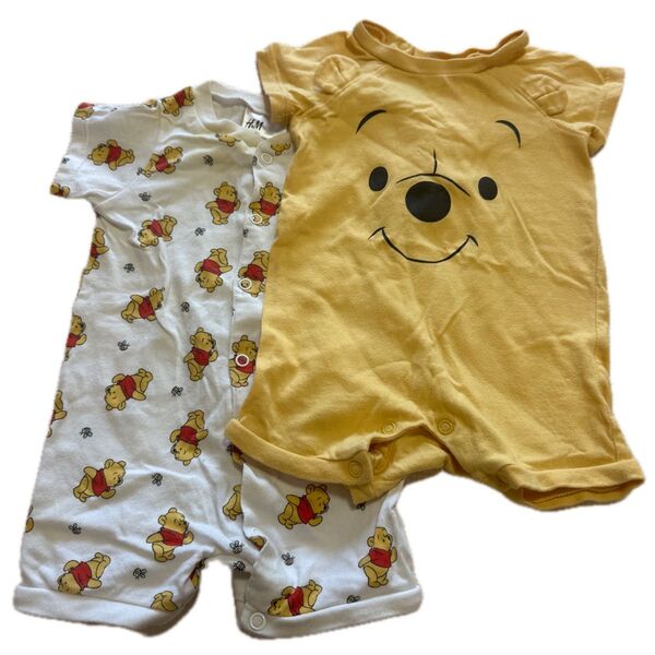 H&M プーさん ロンパース 2枚セット