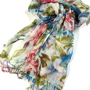 Rope Picnic 花柄ストール 春夏色 薄地 美品 大判ストール マフラー