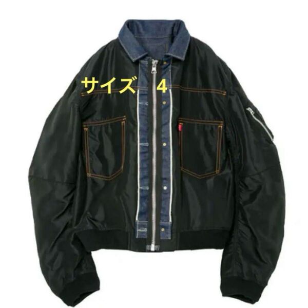 Levi's x sacai デニム×ツイル リバーシブルブルゾン 黒 4 サカイ×リーバイス