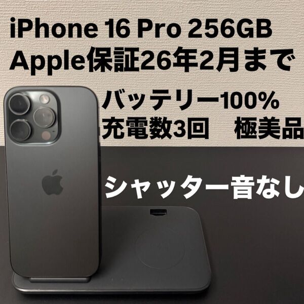 極美品 Apple iPhone 16 Pro 256GB SIMフリー ブラックチタニウム iphone16pro