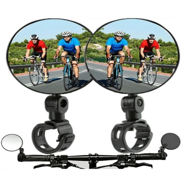 360度回転 調整可能 ユニバーサル 自転車 ハンドル ミラー 取付簡単 2個セット55275