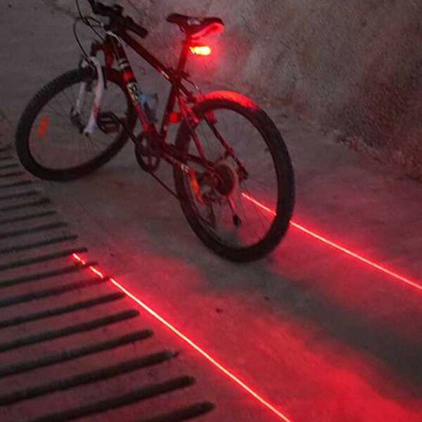 LED クイックフラッシュ 自転車 並列ライン テールライト レーザー 赤 レッド423148