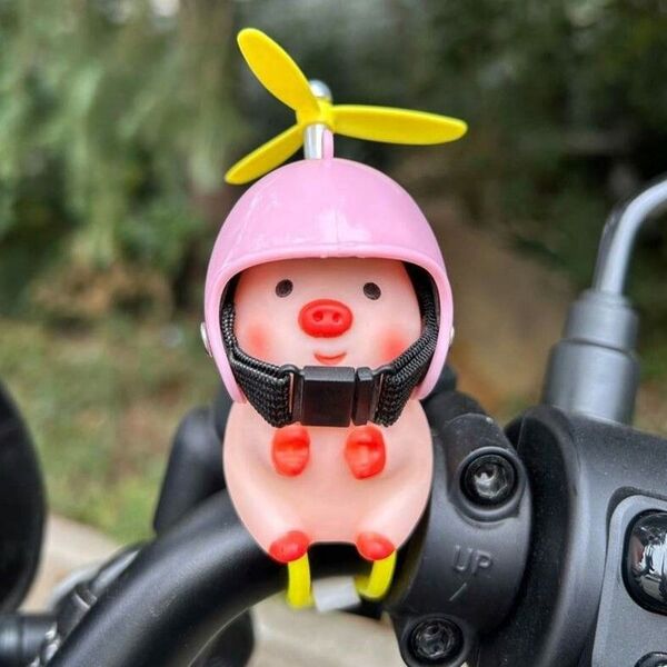 ピンクの豚 サイクル ヘルメットデコ アクセサリー 自転車 風車 ベル596142