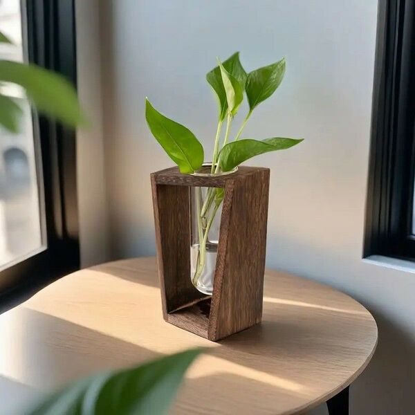 大型 木製植物 スタンド 花瓶セット 屋内外兼用 インテリア 観葉植物 置物 フラワー514512
