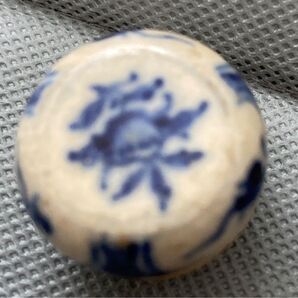 小さな陶器の容器 花模様 アンティーク