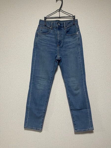 デニム ワイドテーパードパンツ S ハイウエスト