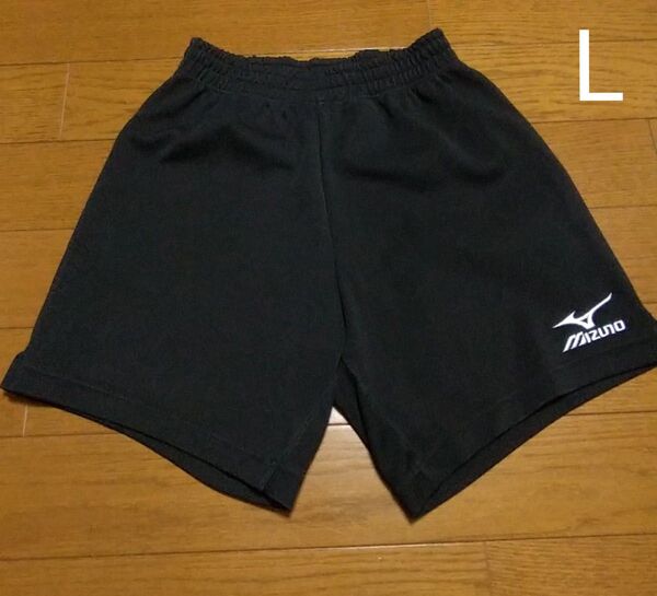 MIZUNO レディース クォーターパンツ L ショートパンツ バレーボール ブラック 黒色 股下16cm 練習着 ゲームパンツ
