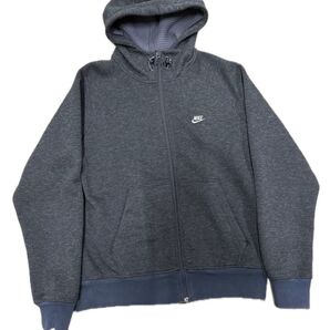 00’s Nike フルジップパーカー グレー パーカー 短丈 フーディー ジャケット ジップアップ フーディー