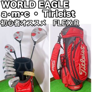 初心者スタートセット メンズ ゴルフクラブ セット フレックスR バック付き タイトリストキャディバック
