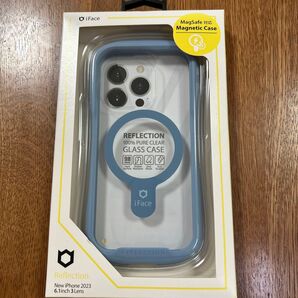 iPhone 15 Pro iFace Reflection Magnetic 強化ガラスクリアケース (ペールブルー)