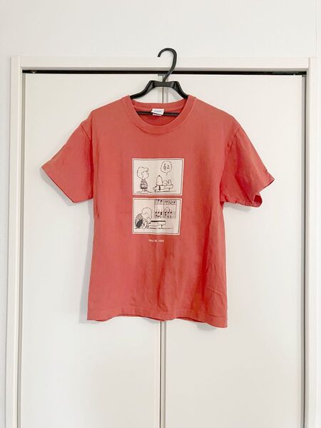 スヌーピーミュージアム 半袖 Tシャツ カットソー メンズ M 赤 レッド系 限定品 レア