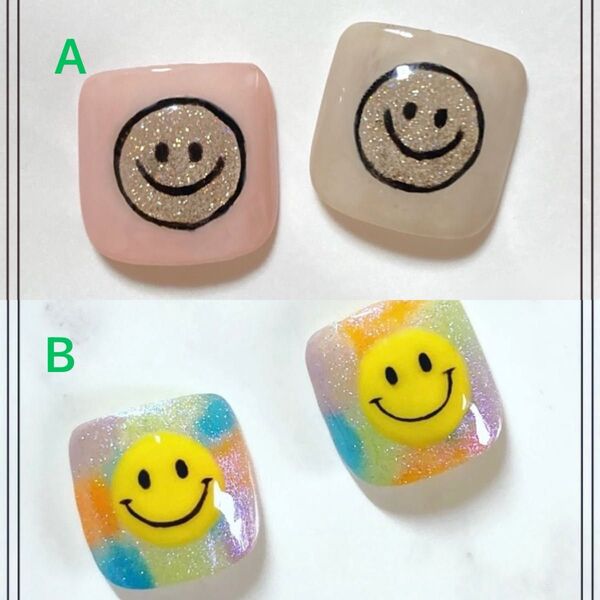 親指のみ ぷっくりニコちゃん ユニコーン フットネイルチップ ペディキュア 夏 キラキラ
