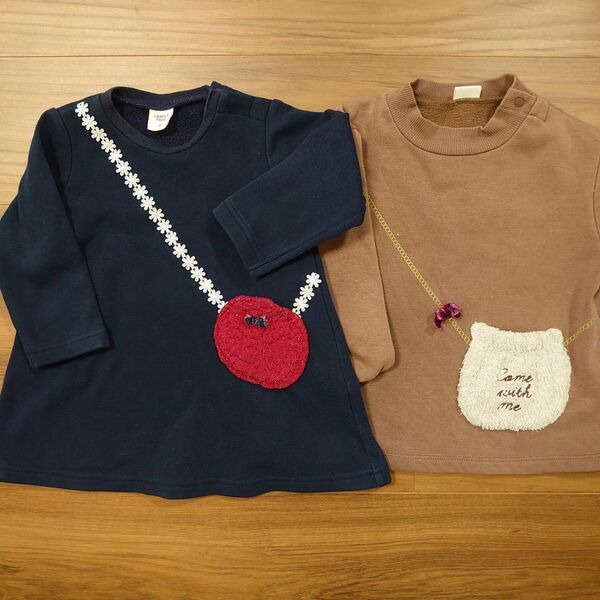 女の子 90 95 トップス チュニック シンプルフリー