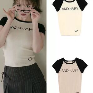 andmary Mary logo knit tops