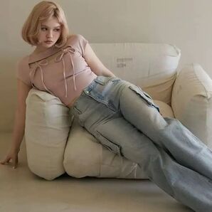 andmary Bebe ribbon tops pink