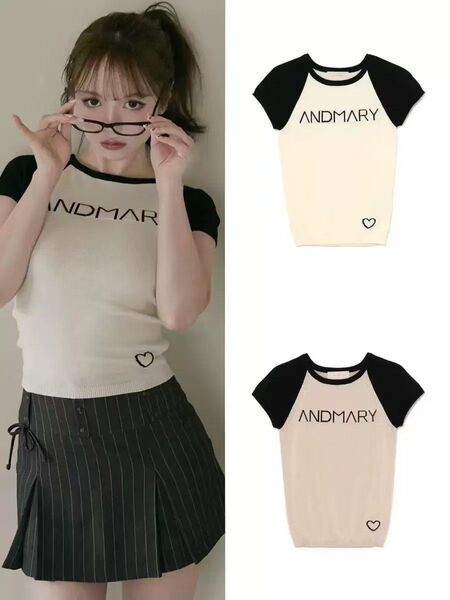 andmary Mary logo knit tops