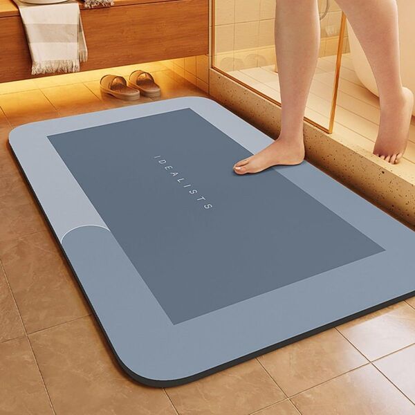 吸水速乾 足拭きマット 60×40cm スクエア 玄関 浴室 洗面所 キッチン