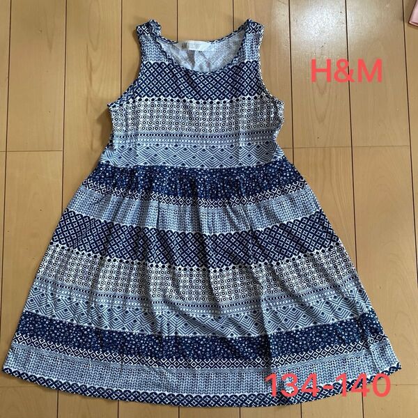 H&M ノースリーブワンピース エスニック柄