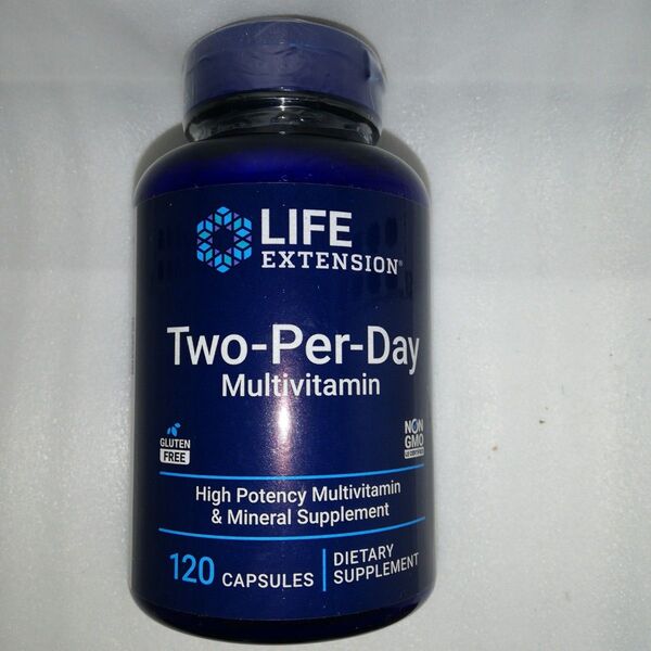 ツーパーデイ Two Per Day マルチビタミンミネラル V2 鉄抜き 120カプセル Life Extension