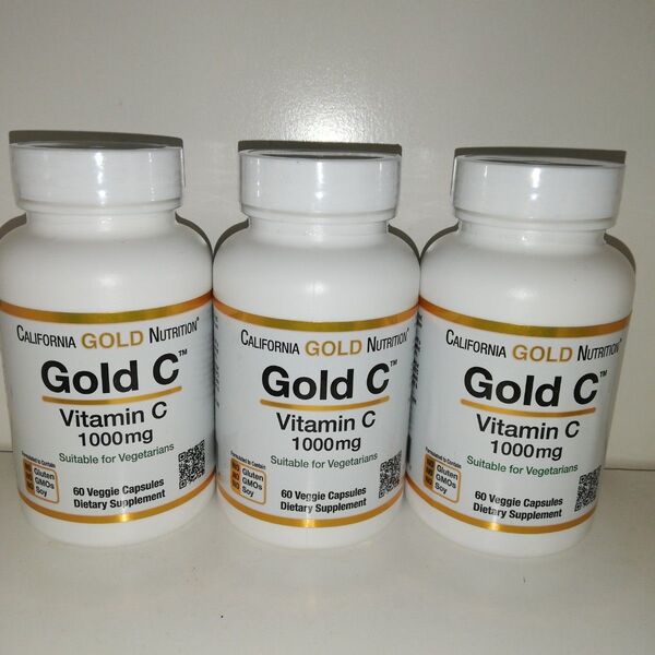 【3個セット】Gold C ビタミンC 1000mg 60粒 アスコルビン酸 California Gold Nutrition