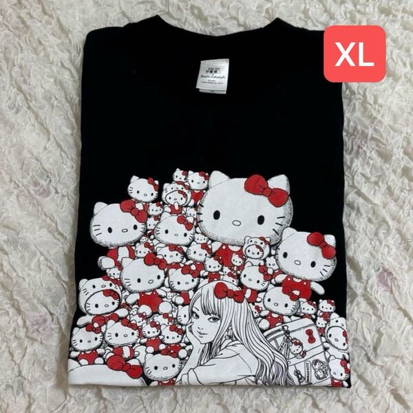 伊藤潤二 サンリオ ラギット Tシャツ XL ギャル富江 × ハローキティ 黒