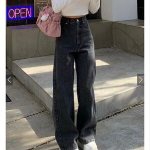 グレイル ハイウエストセミワイドデニムパンツ fo1843