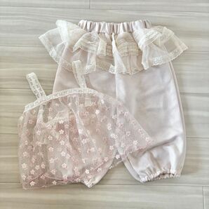 bebeholic 花柄ビスチェ&レーススウェット