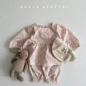 Aosta ブラウス ピンク 花柄 ナナブラウス 90