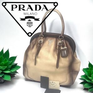 【入手困難】PRADA プラダ レザートートバッグタグ有 大容量 グラデーション