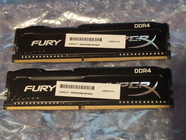 Kingston HyperX FURY ゲーミングデスクトップ用メモリ 8GB 2枚 合計16GB DDR4 2666 動作品