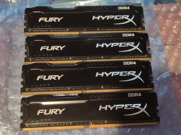 Kingston HyperX FURY ゲーミングデスクトップ用メモリ 8GB 4枚 合計32GB DDR4 2666 動作品