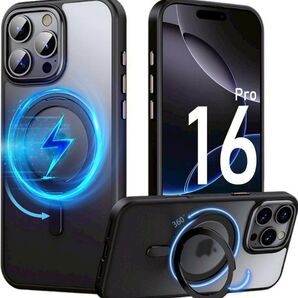 PRODELI ケース For iPhone 16 Pro 専用 カバー 360°回転スタンド MagSafe対応 米軍MIL規格