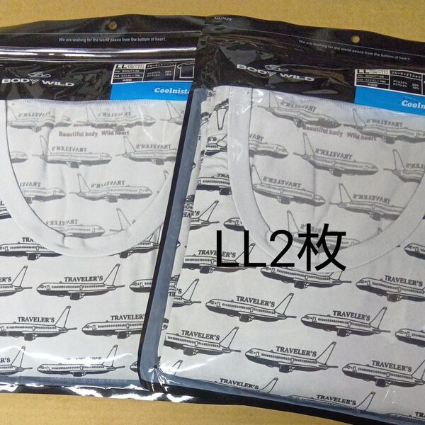 ボディワイルド 半袖Tシャツ メンズLLサイズグレー2枚