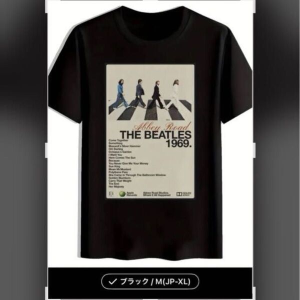 L サイズ相当 THE BEATLES Tシャツ Abbey Road ブラック