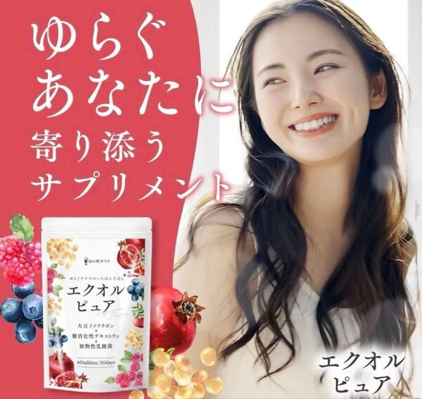 エクオルピュア イソフラボン 42mg 30日分60粒 エクオール 乳酸菌