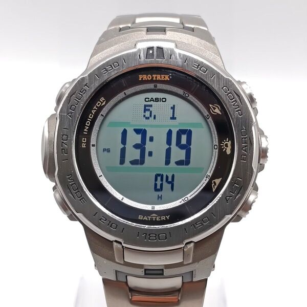 美品 箱 取扱説明書付き PROTREK プロトレックCASIO カシオ PRW-3100T-7JF 電波ソーラー メタルバンド