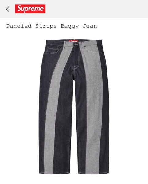 supreme Paneled Stripe Baggy Jean32インチ