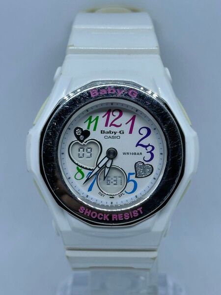美品 CASIO Baby-G BGA-101-7B2JF 新品電池交換済 カシオ ベビージー ハート ホワイト