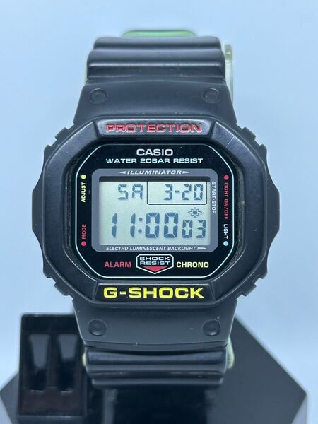 美品 CASIO G-SHOCK DW-5600CMB-1JF BreezyRastaColor ブリージーラスタカラー 稼動品