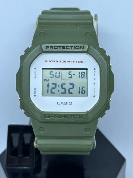 サイト最安 美品 CASIO G-SHOCK DW-5600M カシオ ジーショック カーキ ホワイト 稼動品 スピード 3229