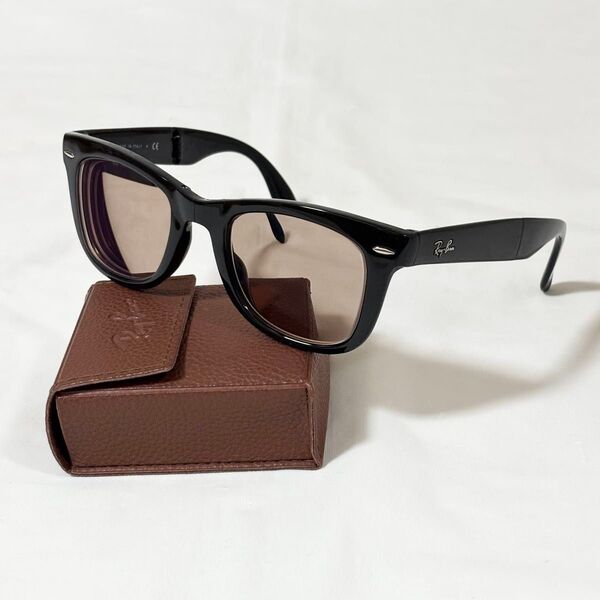 【美品】Ray-ban レイバン・ウェイファーラー サングラス ブラック 折り畳み式 度入り