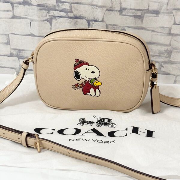 【ほぼ未使用 希少レア】COACH コーチ・ミニジェイミーカメラバック ショルダーバッグ 斜め掛け可 スヌーピーコラボ 保存袋