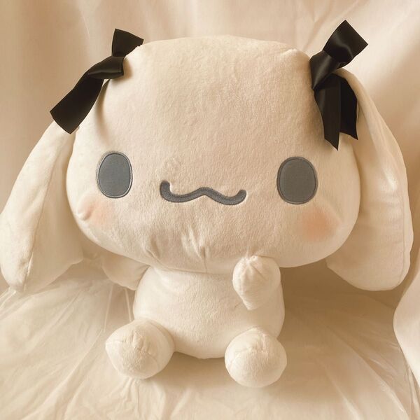 シナモロール BIG ぬいぐるみ サンリオ キャラクター 特大 美品 Sanrio プライズ 景品 UFOキャッチャー リボン