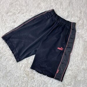 【712】PUMA プーマ ジャージ パンツ ダークグレー ピンク ショートパンツ ハーフパンツ ボトムス