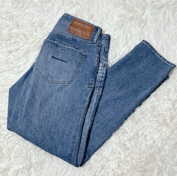 【675】★美品★ YANUK ヤヌーク Ruth ラッシュ デニム ライトブルー ジーパン デニムパンツ ジーンズ ボトムス