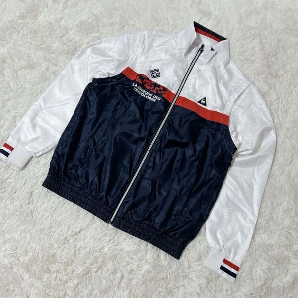 【683】★美品★ le coqsportif ナイロンジャケット ゴルフ ウェア 2WAY ルコックゴルフ ジャケット