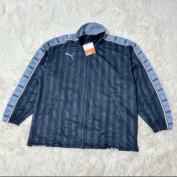 【682】★新品★ PUMA プーマ ジャージ ネイビー 青ライン トラックジャケット スポーツ トレーニング 部屋着