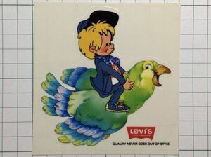 【Levi's】古い リーバイス のステッカー：1980~1990年代 半透明 キャラクター 80年代 ビンテージ 70年代 販促 広告 ロゴ +Pb