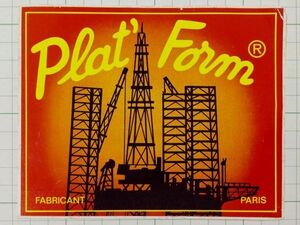外国 古いステッカー：Plat’ Farm デザイン 広告 ビンテージ +Mb
