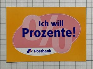 外国 古いステッカー： Postbank デザイン 広告 ビンテージ +Cb